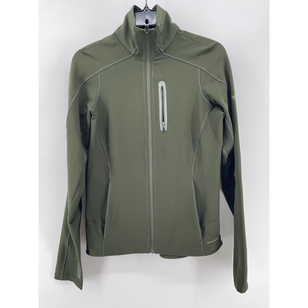 Columbia Softshell Jacket Women XS Green Titanium Omni-Shield Full‎ Zip Hiking